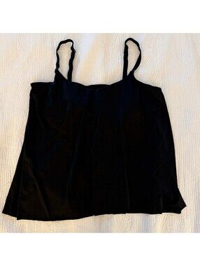 Garnet Hill Black Tankini Top Size 16